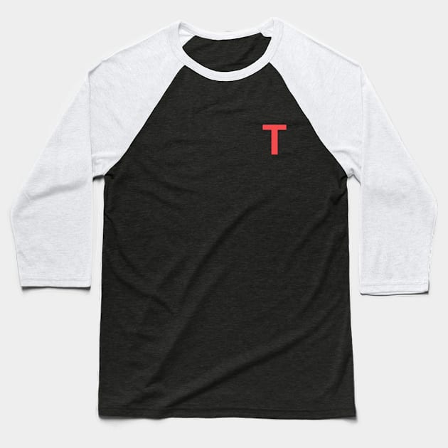 letter t black Baseball T-Shirt by persa